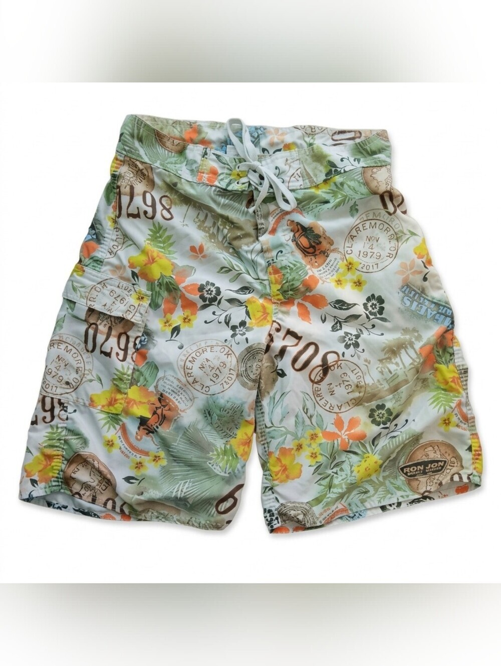 Ron Jon Tropical Board Shorts Green Orange